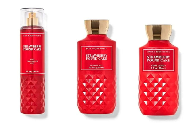 Bath and Body Works - Strawberry Pound Cake - Daily Trio – Fall 2020 - Shower Gel, Fragrance Mist & Body Lotion - Product ...