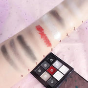 Smokey Black Red Eyeshadow Palette,9 Colors Dark Shimmer Matte Metallic Makeup Pallet,Pigmented Make Up Kit for Halloween ...