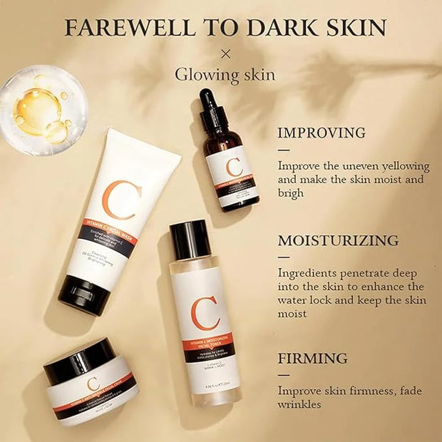 Vitamin C Skin Care Sets & Kits, Skincare Gift Set for Teenage Girls, Women Beauty Gift Sets Skin Care Kit with Cleanser,T...