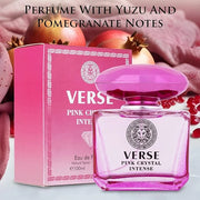 Verse Pink Crystal Intense for Women 3.4 fl Oz - Fruity & Floral Scents of Raspberry, Peony, Magnolia & Lotus Flowers - Ba...