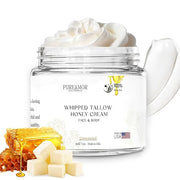 Beef Tallow for Skin Made in USA, Grass-Fed Beef Tallow for Face, Quick Absorbing, Hydrating Tallow Face Moisturizer, Whip...