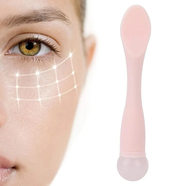 Eye Cream Spatula, Cosmetic Spoon Mini Makeup Spatula Spoon Beauty Scoop Eye Massage Wand Stick Professional Silicone Face...