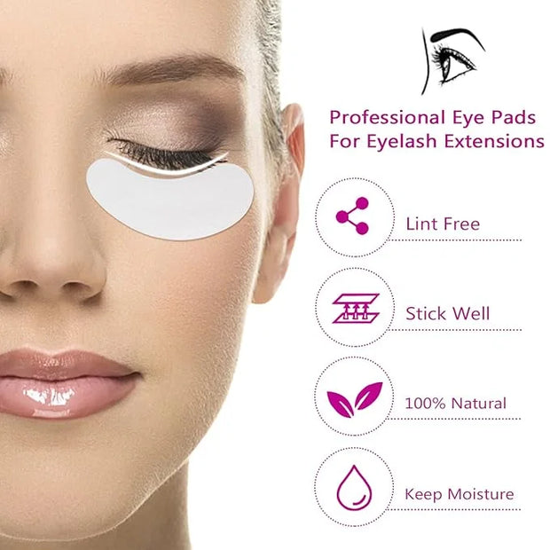 100 Pairs Under Eye Pads, Eyelash Extension Gel Patches Hydrogel Eyes Patches Lint Free Eye Pads for Eyelash Extension Sup...