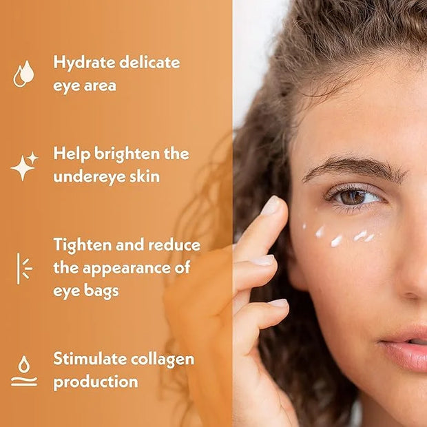 Eve Hansen Vitamin C Eye Gel - Under Eye Cream for Dark Circles and Puffiness - Anti-Aging Eye Repair Cream with Hyaluroni...