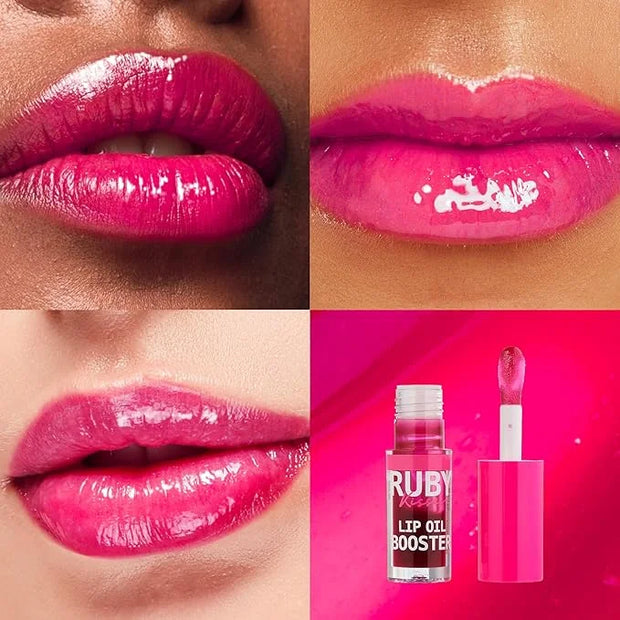 Ruby Kisses Lip Oil Booster, Hydrating Lip Gloss with Nourishing Natural Oil Blend, Jumbo Wand for Easy Application, Non-S...