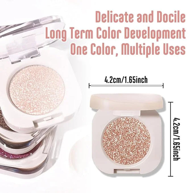 Glitter Shimmer Sparkle Eyeshadow Palette Makeup for Green Blue Eyes, Light Brown Glitter Shimmer Metallic Holographic Mul...