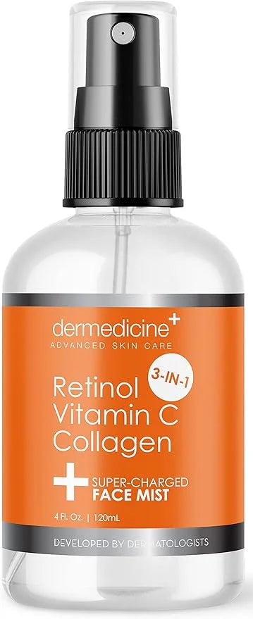 3 in 1 Super-Charged Anti-Aging Face Mist w/Retinol, Vitamin C + Collagen | Hydrates, Refreshes & Brightens for a More Glo...