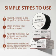 30 Pairs Retinol Collagen Under Eye Patches for Dark Circles Puffiness Wrinkles and Bags, Skin Treatment Pads for Women Gi...