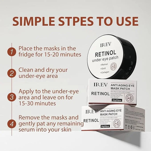 30 Pairs Retinol Collagen Under Eye Patches for Dark Circles Puffiness Wrinkles and Bags, Skin Treatment Pads for Women Gi...