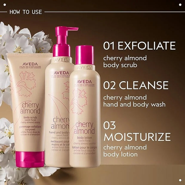 Aveda Cherry Almond Body Lotion | with Sweet Almond Oil, Cherry Blossom Extract | Sweet Floral Aroma of Tonka Bean, Certif...