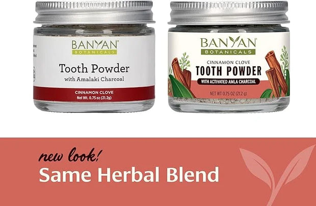 Banyan Botanicals Cinnamon Clove Tooth Powder – Ayurvedic Fluoride-Free Toothpaste Alternative with Miswak & Activated Cha...