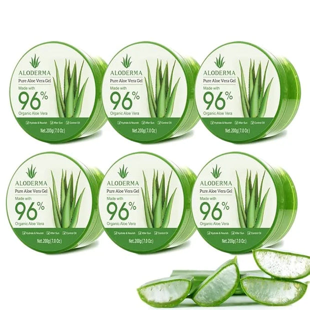 Aloderma Organic Aloe Vera Gel for Body Made within 12 Hours of Harvest, 96% Pure Aloe Vera Gel for Skin, Scalp, & Hair, S...