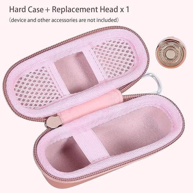 co2CREA Hard Case and Replacement Head Compatible with Finishing Touch Flawless Facial Hair Remover Electric Face Razor fo...