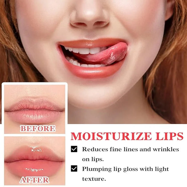 Lip Plumper Gloss,Moisturizing Lip Plumping Lip Gloss,Nourishing Lip Plump Lip Care Products,for Reducing Fine Lines and S...