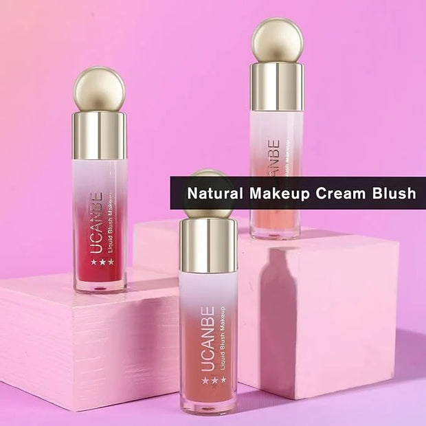 UCANBE 3 PCS Liquid Blush Makeup Set, Blendable Soft Cream Face Blush for Cheeks, Natural Matte Finish Looking Long-Wearin...