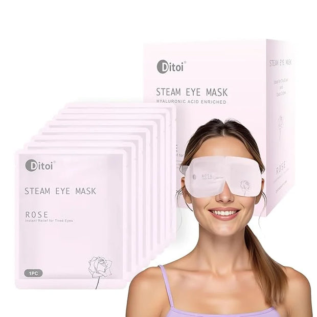 Disposable Hyaluronic Acid Eye Masks for Sleep & Relaxation, Heated Steam Eye Masks for Spa & Travel,Relieving Dry Eyes, D...
