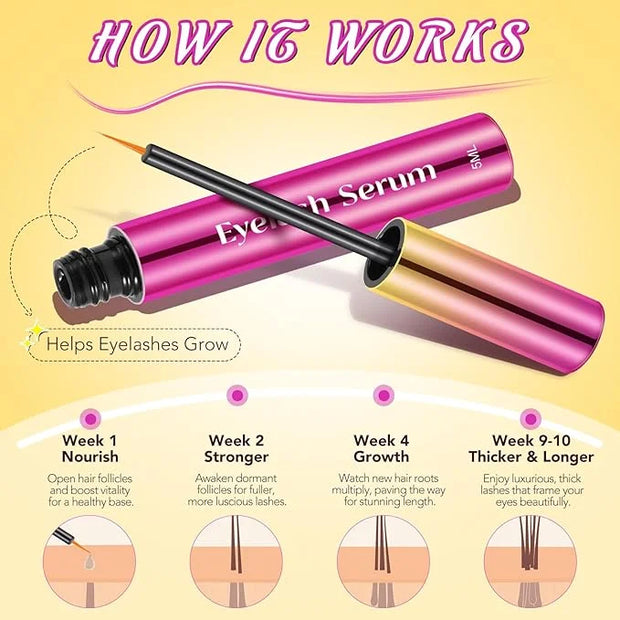 Lash Serum - 5ml Rapid Eyelash Growth Serum,eyelash serum,Growth Thickness, Stronger, Healthier Lashes & Brows, Vegan & Cr...