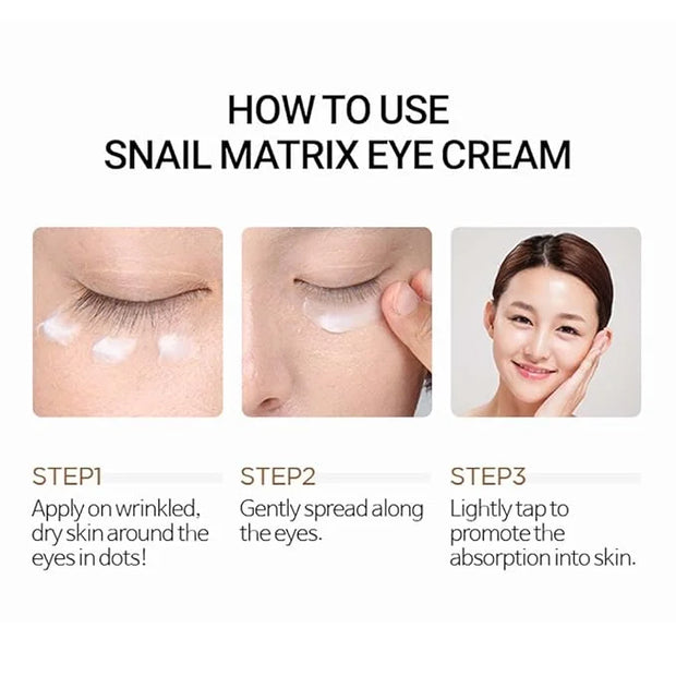 SCINIC Snail Matrix Eye Cream All Skin Types Women Hypoallergenic Moist (30ml) - Product Image
