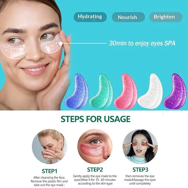 28 Pairs Collagen Eye Mask, Anti Wrinkle Eye Patches for Puffy Eyes and Dark Circles, Natural Marine Collagen Eye Gel Pads...