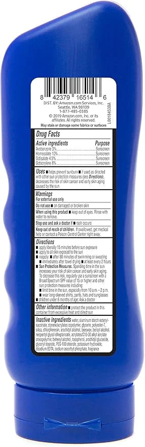 Amazon Brand - Solimo Sport Sunscreen Lotion, SPF 50, Formulated without Octinoxate & Oxybenzone, Broad Spectrum UVA/UVB P...