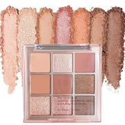 Eyeshadow Palette Makeup- 9 Colors Naked Pink Eyeshadow Palette Matte Shimmer Korean Natural Eye Shadow palettes Highly Pi...