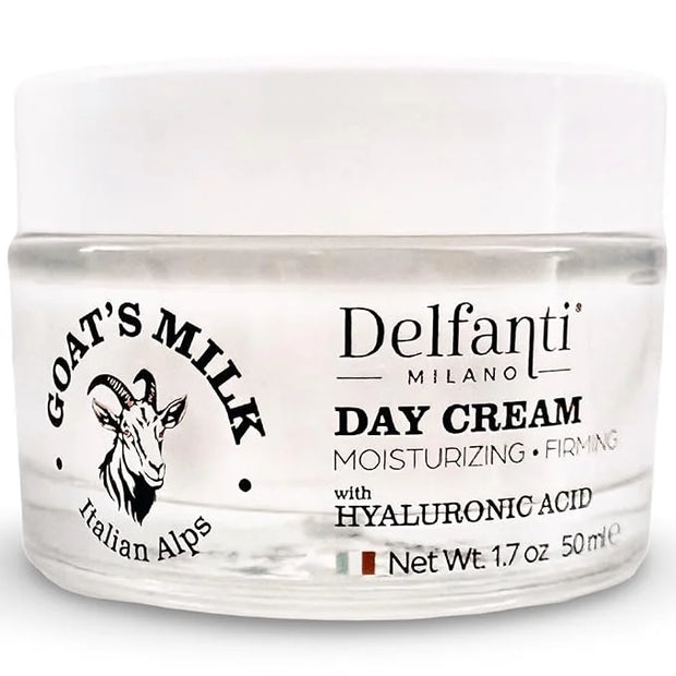 Delfanti-Milano • GOAT'S MILK with HYALURONIC ACID Moisturizing and Firming DAY CREAM • Face and Neck Moisturizer • Made i...