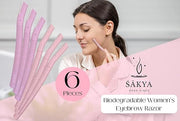 Sakya Biodegradable Women's Dermaplaning Tool - Dermaplane Facial Sensitive Skin Hair Removal Face Razor, Twinkle Blade fo...