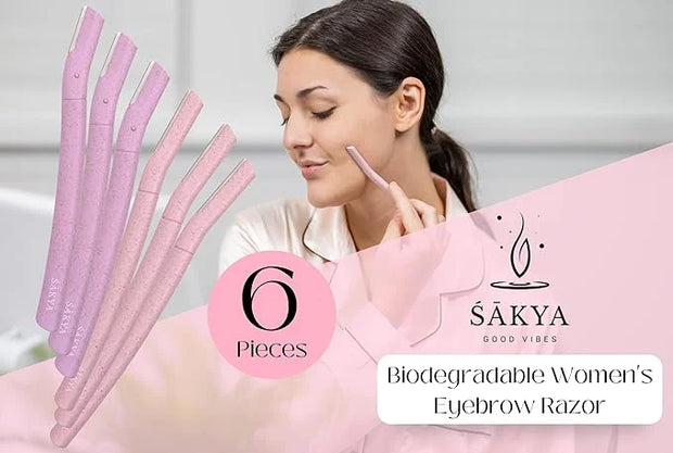 Sakya Biodegradable Women's Dermaplaning Tool - Dermaplane Facial Sensitive Skin Hair Removal Face Razor, Twinkle Blade fo...