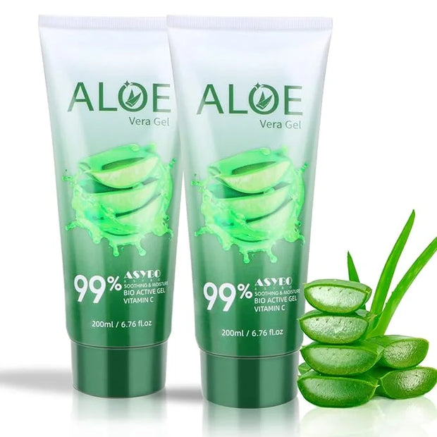 200x2 ML Aloe Vera Gel – 99% Organic Pure Aloe Vera Hydrating Face & Body Moisturizer, Natural Aloe Cream for Dry Skin, Su...