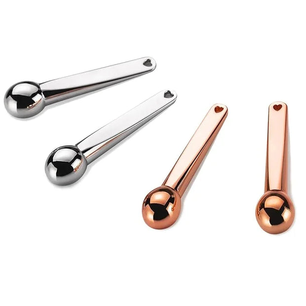 Lisapack 4 Pack Metal Eye Cream Applicator, Eye Serum Roller Ball Massager Stick for Reduce Depuffer, Massage (Silver&Rose...