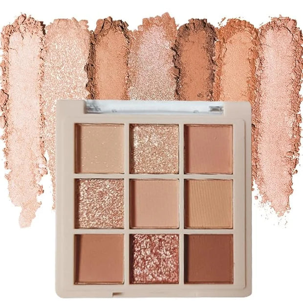 Eyeshadow Palette Makeup- 9 Colors Naked Eyeshadow Palette Matte Shimmer Korean Natural Eye Shadow palettes Highly Pigment...