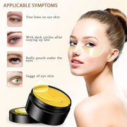 Golden Under Eye Patches (30 Pairs Eye Gels) - Golden Eye Mask with Amino Acid & Collagen - Rejuvenating Treatment for Dar...