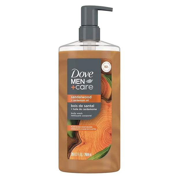 DOVE MEN + CARE Body Wash Sandalwood + Cardamom Oil to Rebuild Skin in the Shower with Plant-Based Cleansers and Moisturiz...