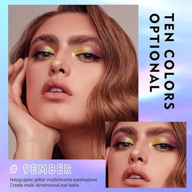 MAKI YIKA Glitter Eyeshadow Gold Liquid Multichrome Eyeshadows Long Lasting, Metallic Chameleon Eye Shadow Smudgeproof Hol...