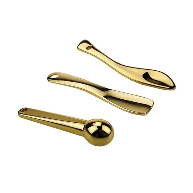 3Pcs Metal Makeup Spatula Mini Spoon and Eye Cream Massage Sticks Beauty Scoop for Facial Cosmetic Face Cream - Product Image