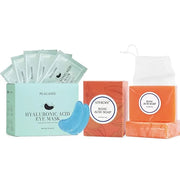 Hyaluronic Acid Eye Mask for Dark Circles and Eye Bags & Kojic Acid Soap Moisturizing Deep Cleansing for Face and Body - P...