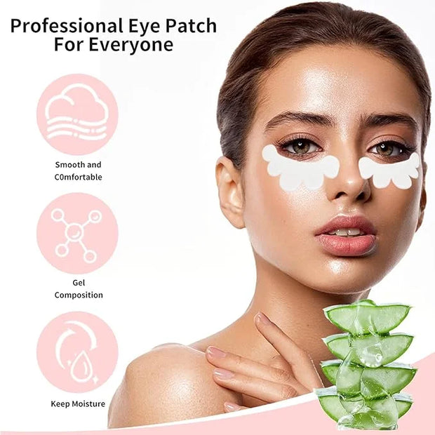 100 Pairs Eyelash Extension Gel Patches Kit, Lash Extension Lint Free Under Hydrogel Eye Mask Pads Beauty Tool with Case (...