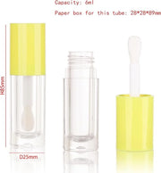 COSIDEA 14pcs Empty 6ml big doe foot wand Chunky lip gloss tubes for DIY lipgloss,Pink round lipgloss containers tubes wit...