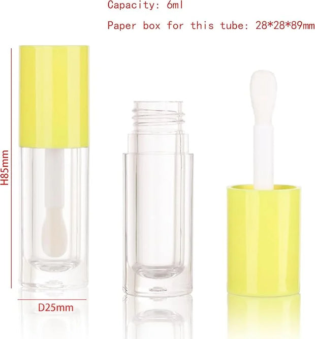 COSIDEA 14pcs Empty 6ml big doe foot wand Chunky lip gloss tubes for DIY lipgloss,Pink round lipgloss containers tubes wit...