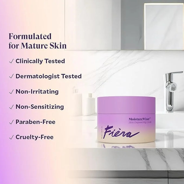 FIÈRA MoistureWiser – Advanced Anti-Aging Moisturizer for Mature Skin, Tightens, Hydrates & Reduces Fine Lines & Wrinkles ...