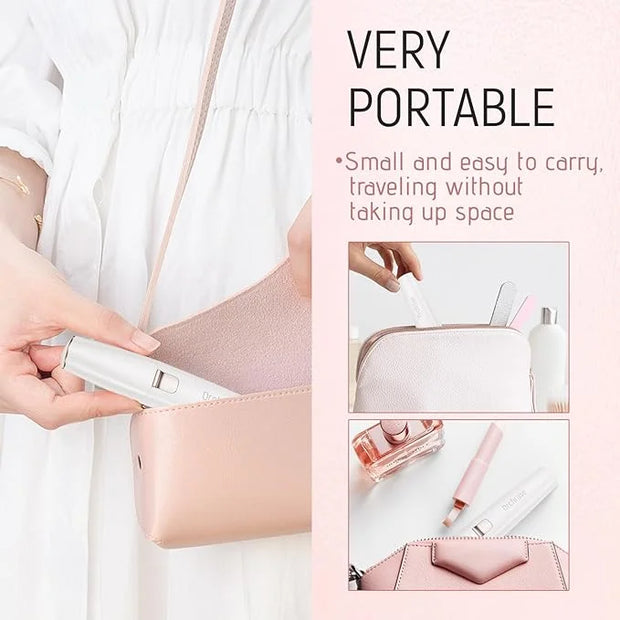 Rechargeable Facial Hair Remover for Women: 2-in-1 Device for Shaping Eyebrows and Removing Face Peach Fuzz (Pearl White) ...