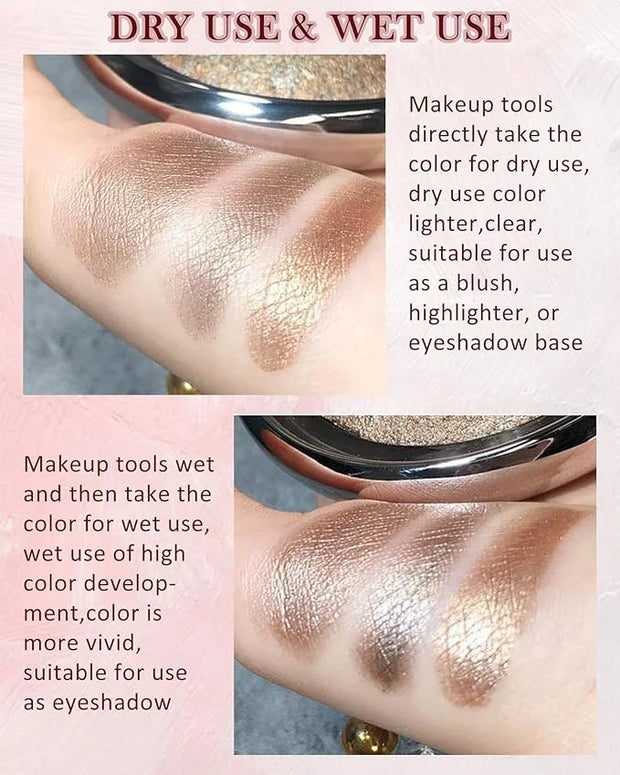 Baked Powder Blush, Glow Marbleized Blush Powder Palette,Lightweight Shimmery face Blush for Cheeks,Eyeshadow & Highlight,...