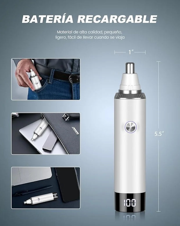 Ear & Nose Hair Trimmer with LED Display for Men Women,Painless USB Rechargeable Eyebrow & Facial & Nose Hair Trimmer Clip...