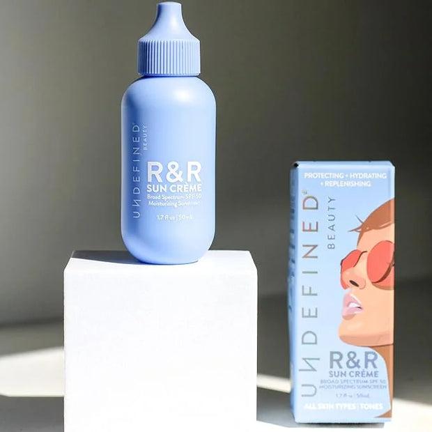 Undefined Beauty R&R Sun Creme Broad Spectrum SPF 50 Untinted Moisturizing Sunscreen with Ceramides, CoQ10, Niacinamide, R...