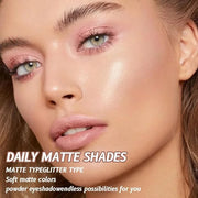 Single Mini Pressed Eyeshadow Makeup Palette, Nude Pink Sparkle Shimmer Glitter Monochrome Cream Eye shadows Palette Brigh...