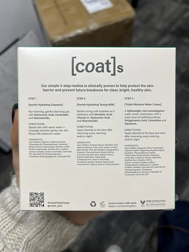 Coats Skinsentials Starter Bundle – Travel Cleanser, Toner & Moisturizer (1 oz each) – 3-Step Regimen Prevents Breakouts &...