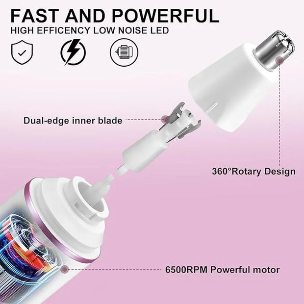 AREYZIN Nose Hair Trimmer for Women 2 in 1 Painless Eyebrow Trimmer and Nose Trimmer Facial Hair Removal Nasal Hair Clippe...