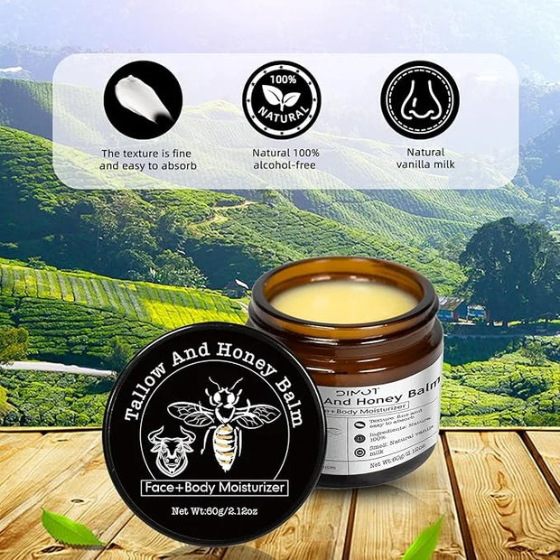 Tallow and Honey Balm for Skin Honey Butter Face & Body Cream For Skin Firming & Hydrating Balm Skin Care Tallow Face Mois...