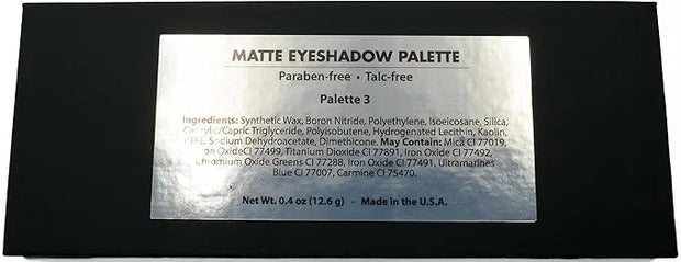 Matte Off White, Light Brown, Medium Brown & Black Vegan Eyeshadow Mini Palette; Talc, Paraben & Cruelty Free - Product Image