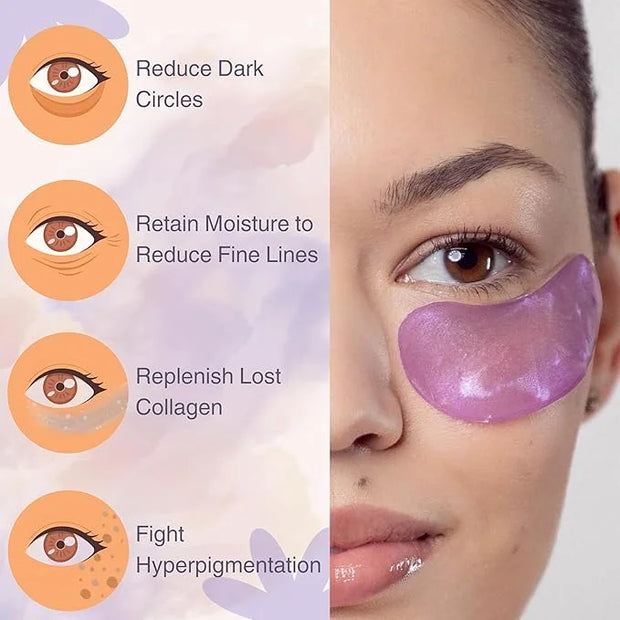 Under Eye Masks (20 Pairs) Collagen & Hyaluronic Acid - Reduce Wrinkles, Dark Circles, Puffy Eyes, Bags, Anti Aging Patche...